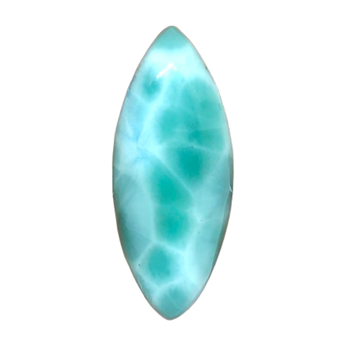 Larimar de joaillerie cabochon marquise 40 mm pour pendentif - 6