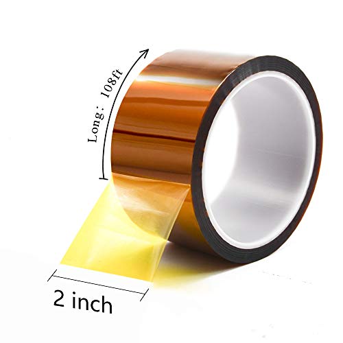Image of MYJOR Brand High Temperature Tissue Paper Tape, 2in x 108ft x 1 roll Used to Protect CPU and 3D Printer Work Surface, PCB Circuit Board Professionals