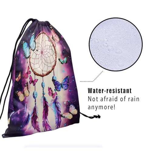 Image of Nerxy Dream Catcher Gymnastics Grip Bag - Butterfly Grip Bags for Gymnastics Mini Gym Bag Galaxy Drawstring Storage Pouch Adjustable