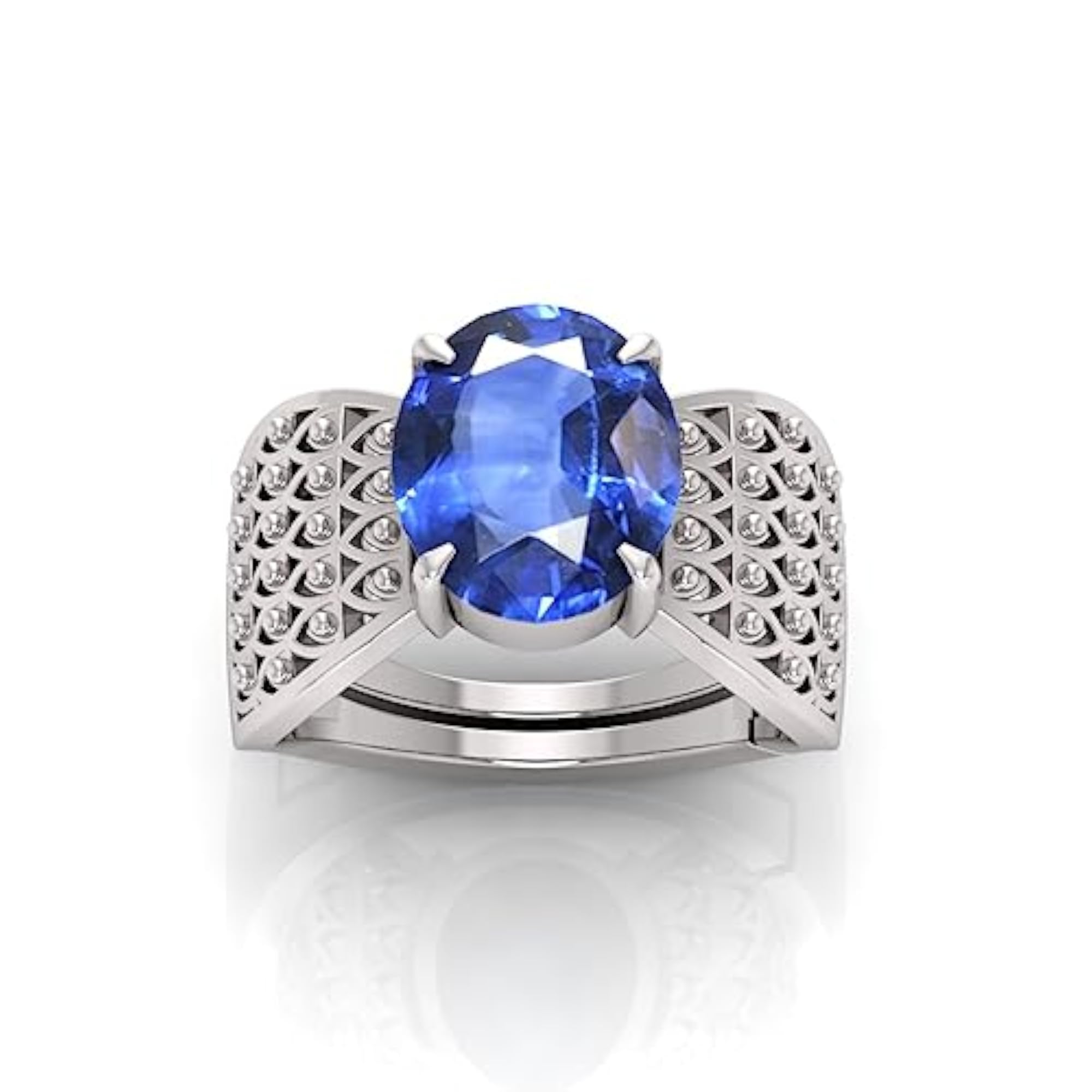 Men's 4.25 Ratti Neelam Stone Adjustable Ring with Lab Certificate