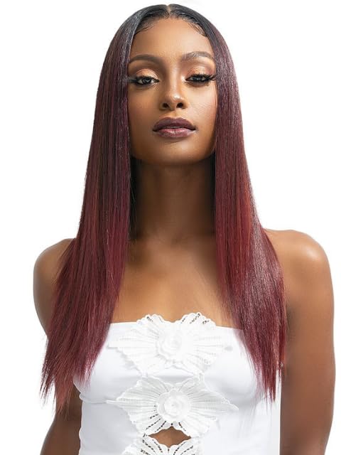 Janet Collection Melt HD 13x6 Wide Lace KAI Wig – Glueless Long Silky Straight style with Pre-Installed Elastic Band, Pre-Plucked Hairline, Human Hair Blend (CO