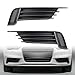 Anzios Left Right Lower Bumper Black Grille Compatible for Audi A3 S3 2013 2014 2015 2016 2017 w/o Fog Light Hole AU1038141 AU1039141