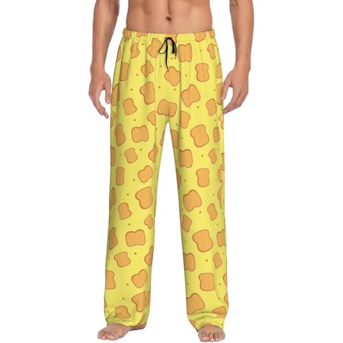 Toast Print Adult Sleep Lounge Pajama Pants,Super Soft Men Pajama Bottoms With Pockets Drawstring