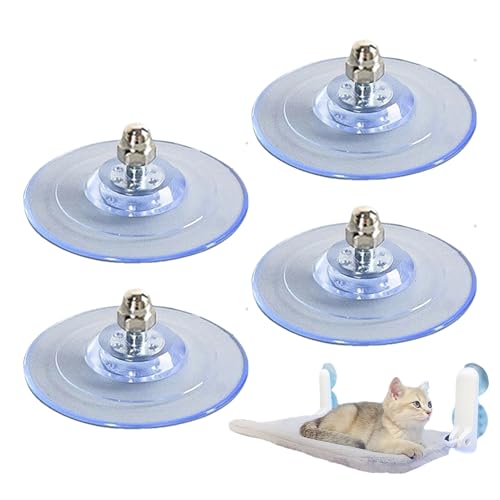 Cat Perch Suction Cups, Cat Window Hammock, Strong Adhesive Replacement Suction Cups with Screws, Suitable for Foldable and Cordless Window Hammock Seat, Maximum Loading 20kg