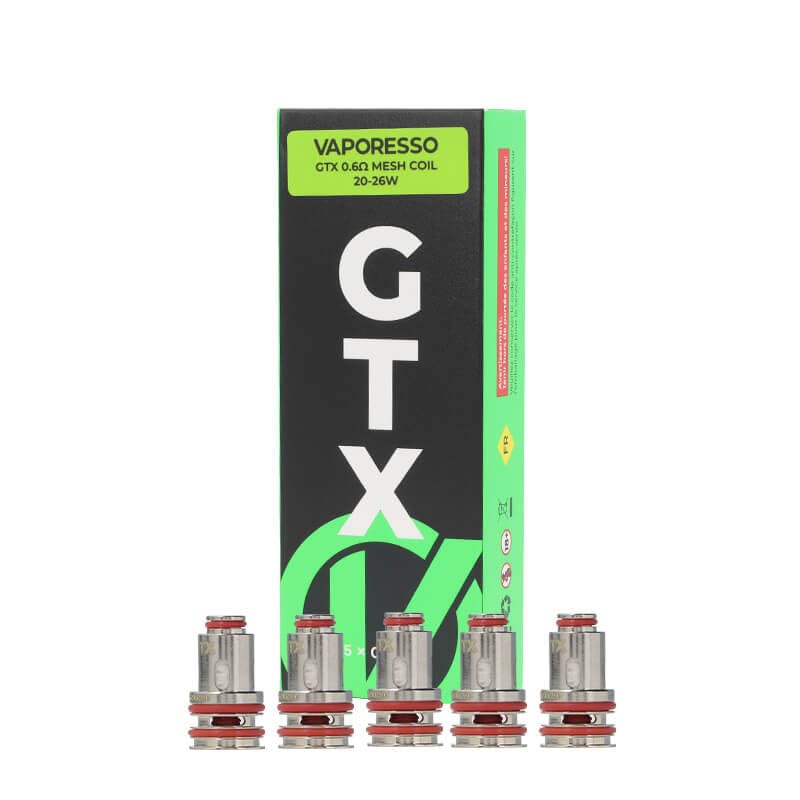 Vaporesso GTX Mesh coil 0.6ohm [RDL,20-26W] Fit LUXE XR MAX/LUXE X PRO/LUXE X2/ LUXE XR MAX 2 Kit/GEN PT80 S/GEN PT60 Kit -5 pcs, No Nicotine (GTX 0.6Ω（20-26W）)