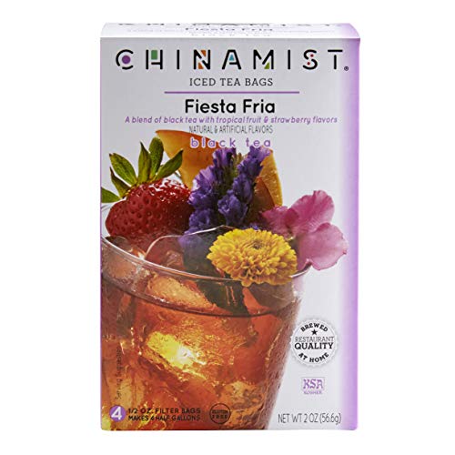 China Mist Iced Tea – Fiesta Fria Black Tea Infusion – Refreshing and Delicious – Each Tea Bag Yields 1/2 Gallon – 4 bags.