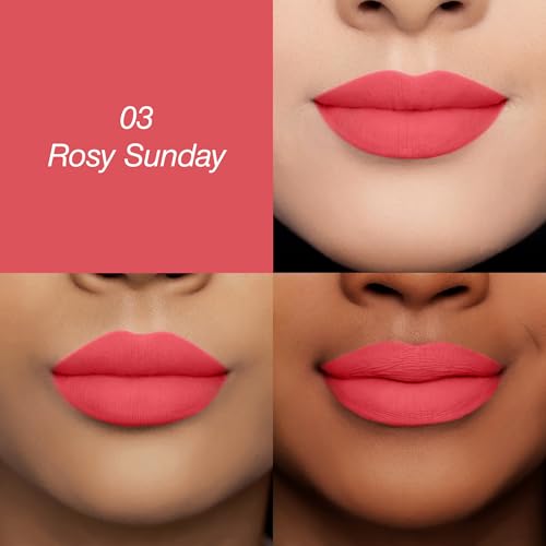 Image of Colors Queen Luscious Lips - Non Transfer Creamy Matte Lipstick | Highly Pigmented with Smooth Application | Long Lasting Lipstick Waterproof | Smudge Proof Lipstick for Women (03 - Rosy Sunday - 3.5g)
