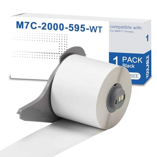 M7C-2000-595-WT Brady �S�V��^�i�v�S���r�j�[�����x���e�[�v BMP71�v�����^�[�p - 2�C���` x 50�t�B�[�g �z���C�g