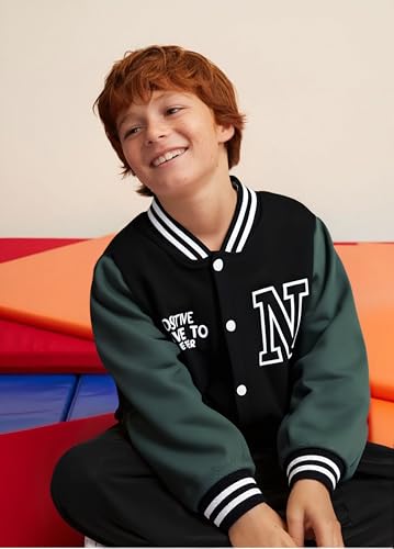 Image of Cakaner Boys Color Block Button Down Shirt and Jogger Pants Button Up Sweatsuits Sets (Size: 5-12T)