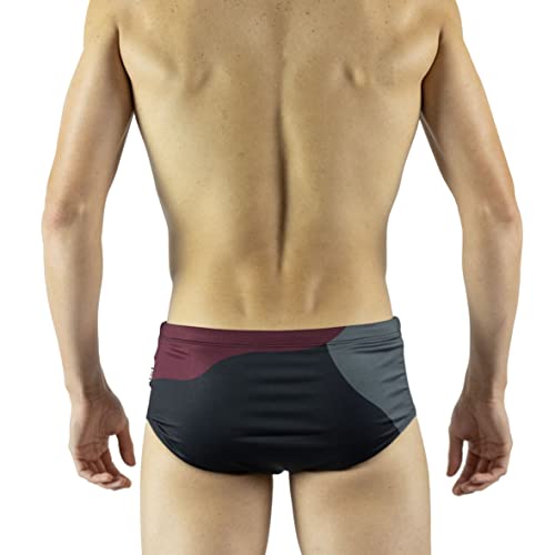 Sunga Adulto Cinza e Bordo EVOE - UV50, natação, praia, piscina (G)