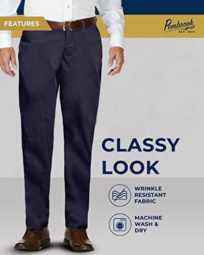 Pembrook Mens Elastic Waist Pants For Seniors - Adaptive Mens Pants For Elderly With Zipper And Button | Elastic Waist Pants For Men | Senior Elastic Waist Pants Navy #TOP2