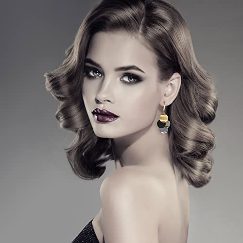 Black White Earrings for Women Teen Gifts Gold Plated Dangle Drop Fashion Geometric Statement Jewelry3