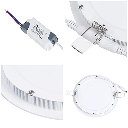 Yescom 6 Inch Led Recessed Light Ultra-Thin Ceiling Panel 3000K Wafer Downlight 12W Eqv 100W Warm White 960Lm Brightness Rohs Certified #TOP5