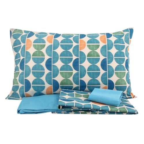 Bassetti lenzuola Una piazza e mezza completo letto composto da Lenzuola Sopra 180x280 cm, Lenzuola Sotto con Angoli 125x200 cm e 2 Federe 50x80 cm (Berry B1)