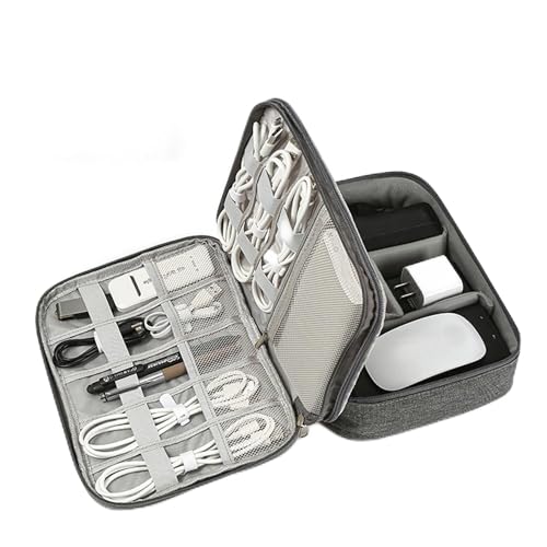 Kabeltasche Für Ladegeräte & Zubehör - 13x13x3cm Organizer Für Schreibtisch & Reise - Stoßgeschützt & Feuchtigkeitsabweisend