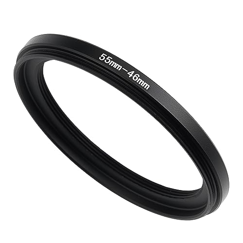 Image of 55mm to 46mm Step-Down Ring Filter Adapter,for All Brands UV ND CPL, Metal Ring Step-Down Rings Adapter Filter (55mm-46mm)