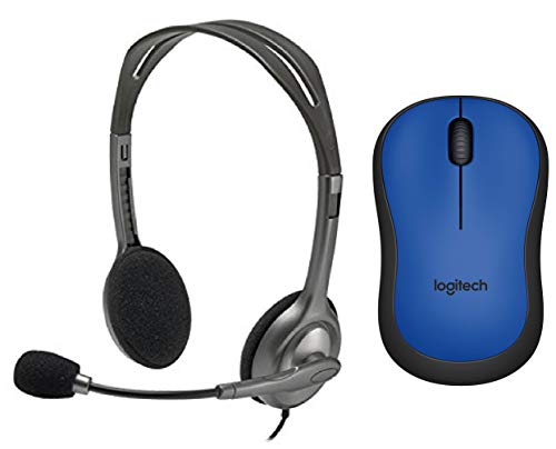 Image of Logitech M221 Silent Wireless Mouse with Logitech H111 Stereo Headset