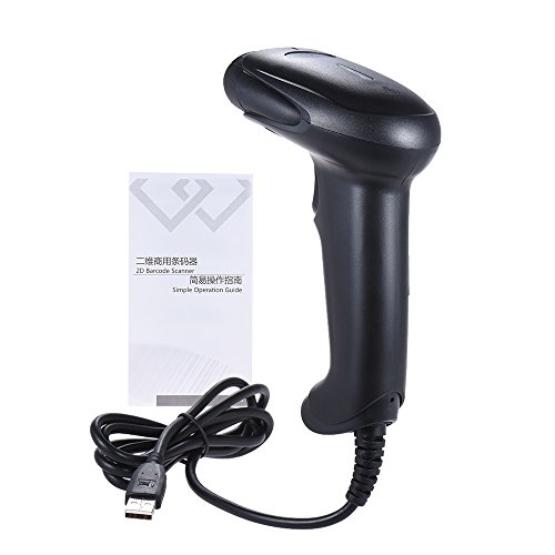 KKmoon Leitor de leitura de imagem de código de barras de código de barras QR com fio USB 1D 2D para