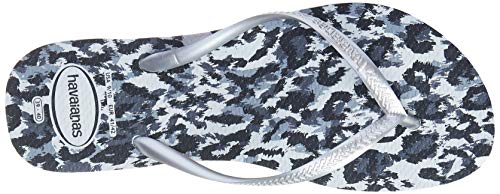 Chinelo, Havaianas, Slim Animals, Feminino, Cinza Gelo/Prata, 39/30