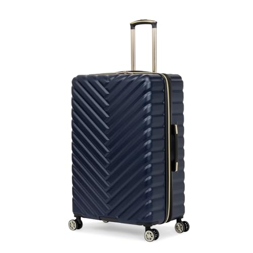 Image of KENNETH COLE Reaction Madison Square Hardside Chevron Expandable Luggage, Navy, 2-Piece Set (20 inch & 28 inch), Madison Square Hardside Chevron Expandable Luggage