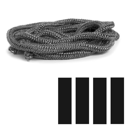 Tira de Sellado Resistente al Calor, Junta Puerta Chimenea, Junta de Vidrio Reemplazo, para Inserto de Estufa, Chimenea, Resistente a 550 °C, Longitud: 2,5 M (Φ 8mm)