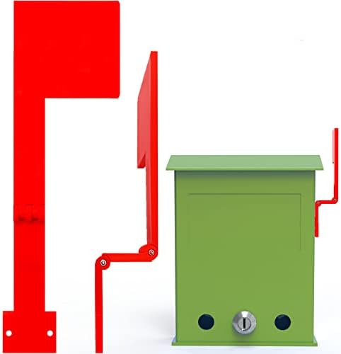 Folding Wall Mount Mailbox Flag, Vertical Mailbox Flag Designed to Fit Unique Mailboxes, 180 Degree Mailbox Flag, No Tools Required Stick On Mailbox Flag, Mailbox Flag Replacement, Easy Assembly