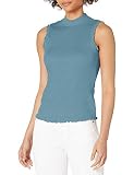 Jessica Simpson Valerie Slvls - Top da Donna con Scollo a V e Rib Blu Marino - Blu Oltremare S