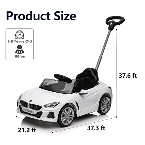 Voupou Push Ride-On Car For Toddlers 1-5, Licensed Bmw Z4 Toddler Push Car With Adjustable Push Rod/Horn Music/Silent Wheel, Push Car For Baby Birthday Gift (White) #TOP5