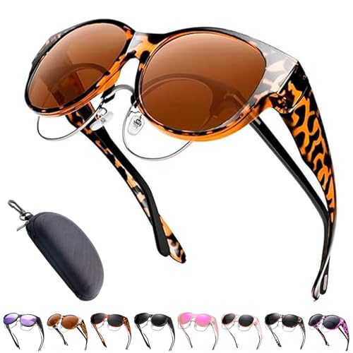 Filterseed Sunglasses Women,Polarized Uv400 Protection Trendy Round Cat-Eye Sunglasses Fit over Glasses