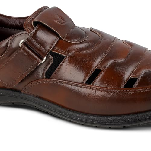 Image of WALKAROO WF6259 Mens Sandals for dailywear and regular use for Indoor & Outdoor - Brown