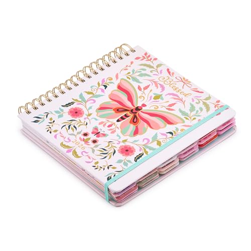 Votum 18 Month Hard Cover Planners/Calendars 10" x 10", January 2026 - June 2027 - Daily, Weekly & Monthly Organizer with Pens, Stickers, and a Sturdy Cover - Blessed