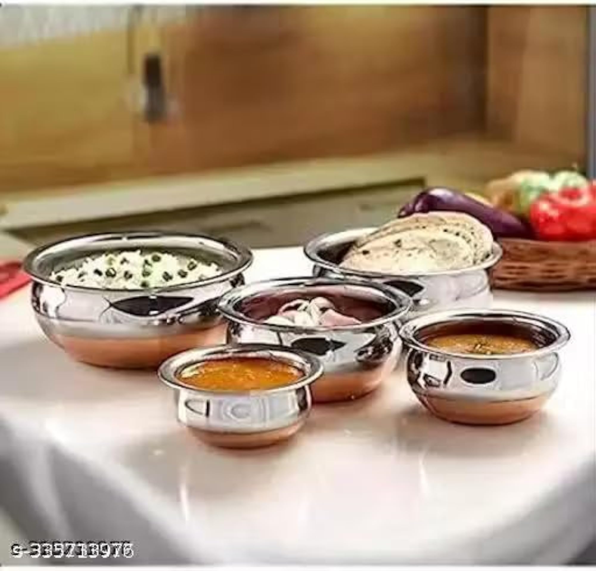Stainless Steel Handi Set with Lid, 5-Piece Cookware Set