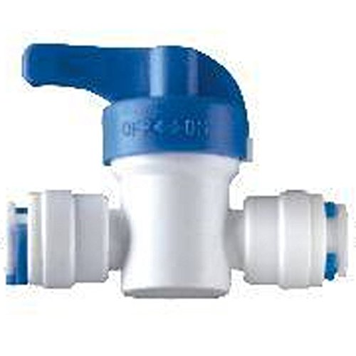 Realgoal Raccordement rapide de robinet a boisseau spherique pour le Tube 1/4 po x 1/4 pouce robinet d'arret raccord rapide Push raccords pour systeme RO eau osmose inverse filtre pur (Pack de 2) Cover