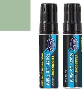 Half-Ounce Jar for Chrysler Laser Automotive Touch-up Paint - Light Green Metallic Clearcoat G50/PGB/GB - Value Package