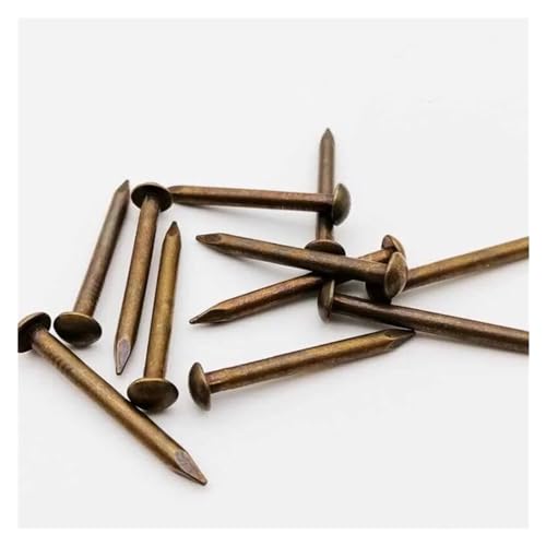 Clavos pequeños mini cabeza redonda 100 piezas 1.2 mm x 8 mm cobre puro latón antiguo para muebles bisagra tambor miniatura 2