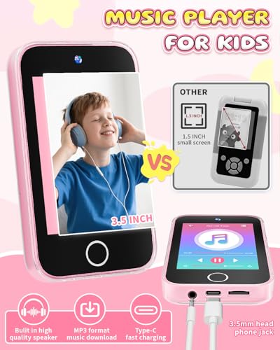 Image of Kids Smart Phone for Girls, 3.5'' Touchscreen Phone for Kids Age 3-8 | Dual Camera /Music /Games, Learning Toy Phone with No Calls, No WiFi, No Net, Birthday Christmas Gift for 3 4 5 6 7 8 Year Old