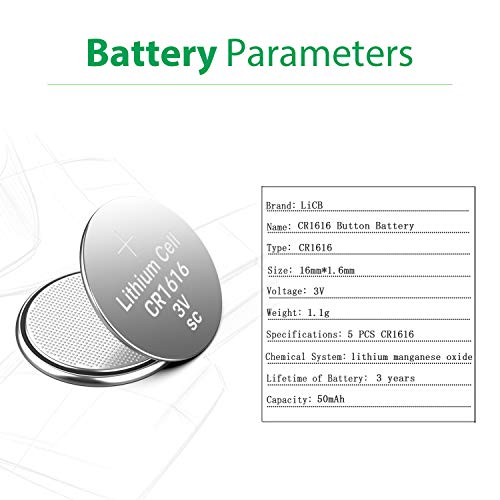 Licb Cr1616 Battery,Long-Lasting & High Capacity Cr1616 Lithium Batteries,3 Volt Coin & Button Cell (5-Pack) #TOP1