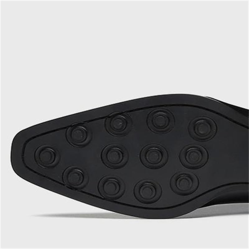 Men's Leather Shoes Formal Business Shoes Classic Lace-up Oxfords Wingtip Dress for Wedding Brown Black for Derby Shoe(White-Patch Five-Pointed star4,9.5)4