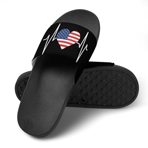Love American Heartbeat House Sandals Non-Slip Bathroom Slippers Beach Summer Shoes for Men Women4