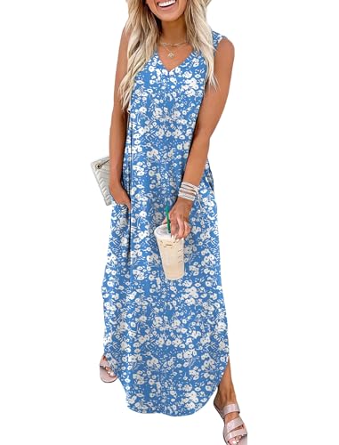 Image of Sampeel Summer Dresses Maxi Dress Vacation Beach Sundresses 2025 with Pockets