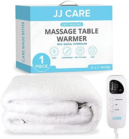 JJ CARE Massage Table Warmer 31"x71", Digital 3 Heat Control Massage Bed Warmer Fleece Pad w/Detachable 12 FT Cord, Table Warmer Massage Therapy w/Overheat Protection, Massage Table Heating Pad