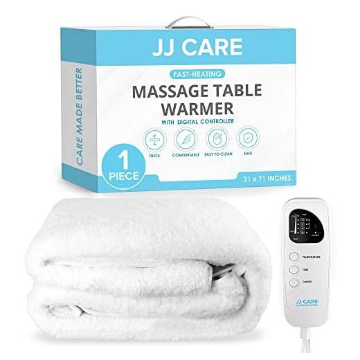 Premium JJ CARE Massage Table Warmer 31"x71", Digital 5 Heat Control Fleece Pad Heated Massage Table, 12 FT Cord Table Warmer, Massage Table Heating Pad w/Overheat Protection for Massage Bed & Spa