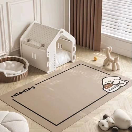 ペット用カーペット 可愛い柄 ペットマット pvc PU革 防水 防汚 拭ける 大判 トイレシート 下敷き 噛む予防 床暖房対応 床保護 漏れ防止 ケージ用 繰り返し使える フリーカット 80*120cm