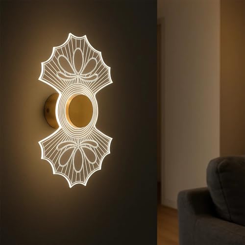 Image of Lamp master Twinor 3-in-1 LED Wall Light | 26x15 cm Decorative Acrylic & Metal Light | Modern Designer Lamp for Bedroom, Living Room, Hallway