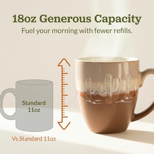 Mug de gres Cape Shore 18oz con diseño cactus miniatura 2