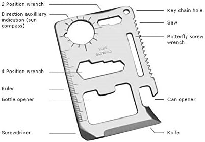 Mobilegear 11 in 1 Stainless Steel Pocket Survival Tool Kit