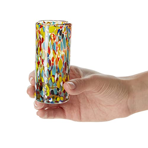 Okuna Outpost 2 Oz Hand Blown Mexican Double Shot Glasses With Confetti Design, Tequila Sipping Set (Set Of 6) #TOP2