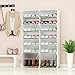 Produktbild JOISCOPE PREMAG Portable Shoe Storage Organizer Tower, Weiß mit transparenten Türen, Modular Cabinet Regale für platzsparende, Schuhregal Regale für Schuhe, Stiefel, Hausschuhe 2 * 7
