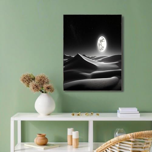Toile paysage lunaire pour habiller un grand mur vide sans effort 80x120cm