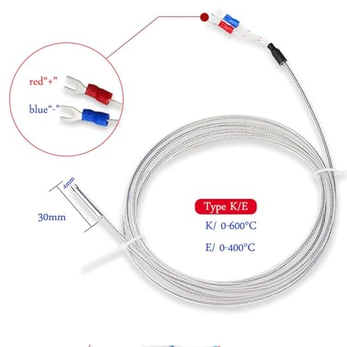 Sensor termopar tipo E con sonda inoxidable 304 resistente hasta 800℃ para alta temperatura 5